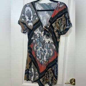 H & M BOHO print short dress.